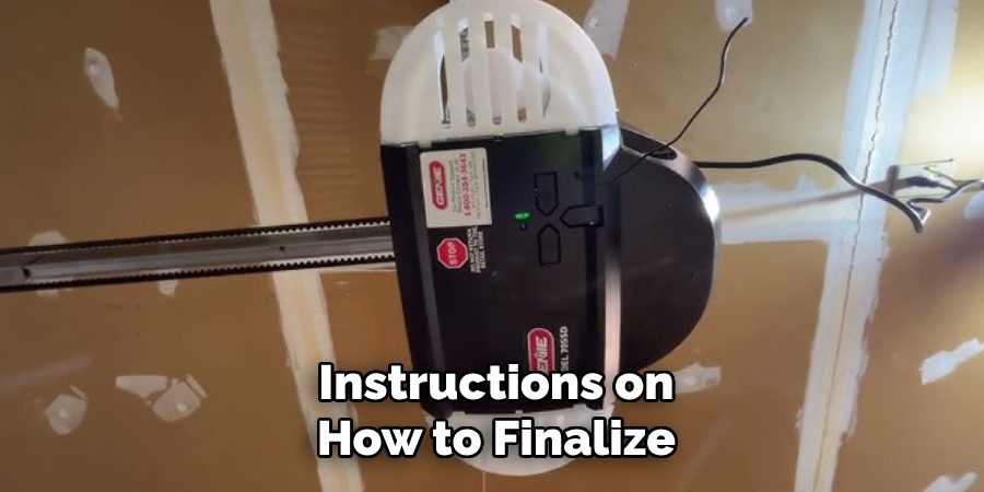 Instructions on How to Finalize