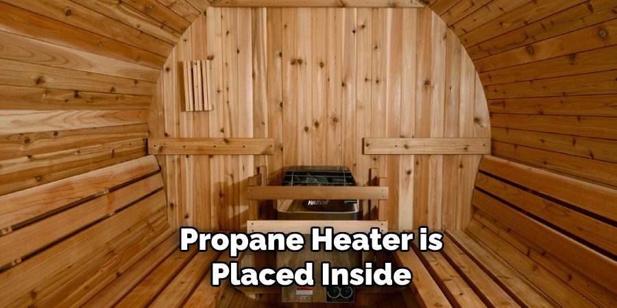 propane heater is placed inside