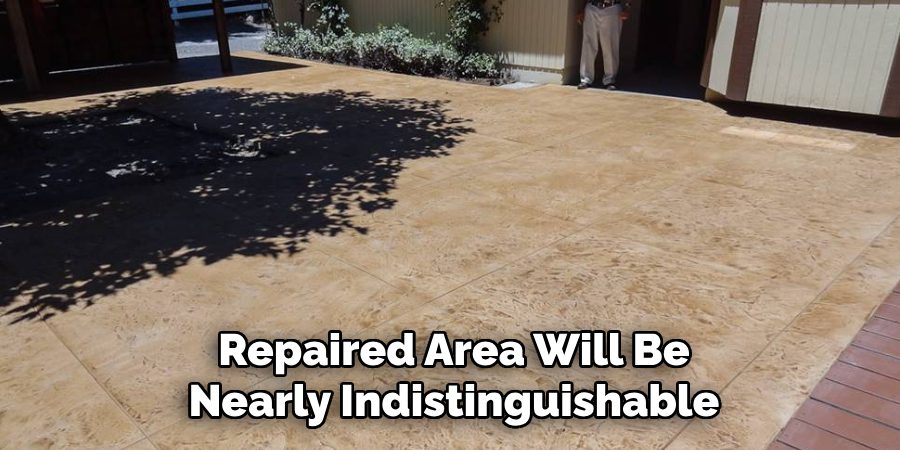 Repaired Area Will Be Nearly Indistinguishable